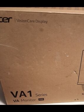 Acer VA1 Series Monitor Shipping Box - Brown with Black Print